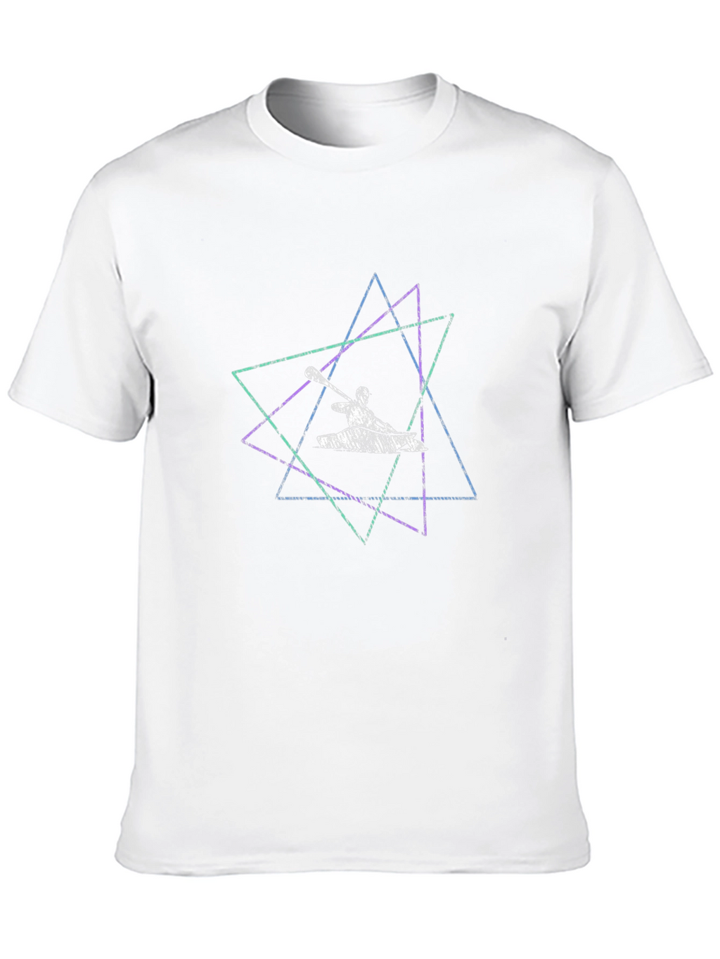 Geometric Kayak Graphic Tee - Stylish Mens Black T-Shirt