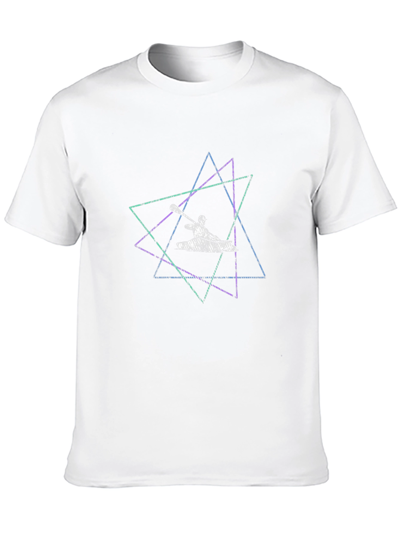 Geometric Kayak Graphic Tee - Stylish Mens Black T-Shirt