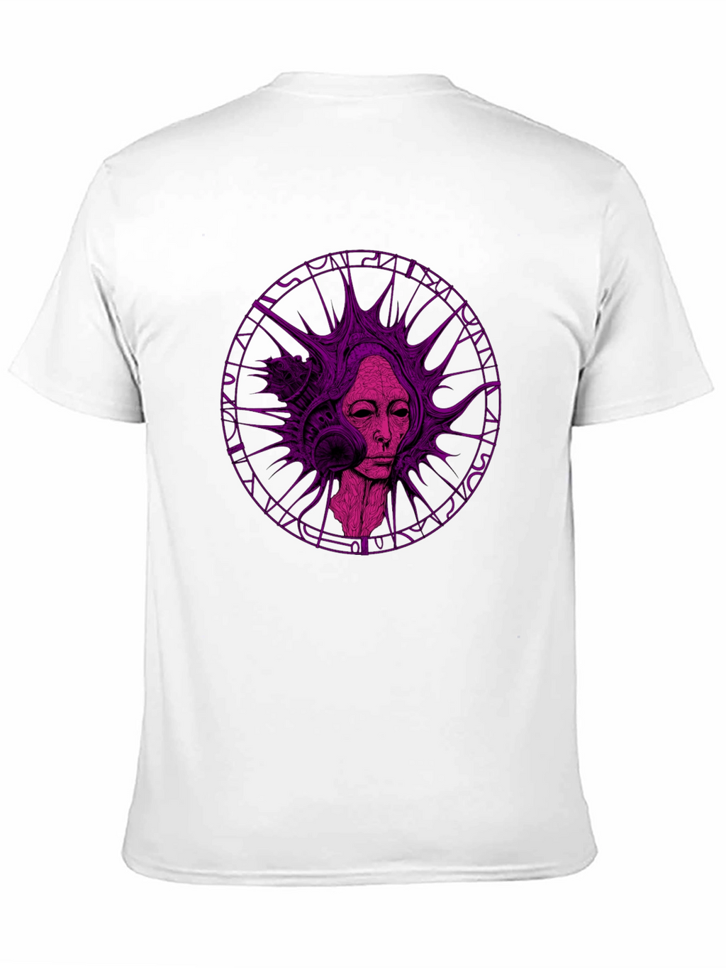 Abstract Purple Graphic Print Black T-Shirt