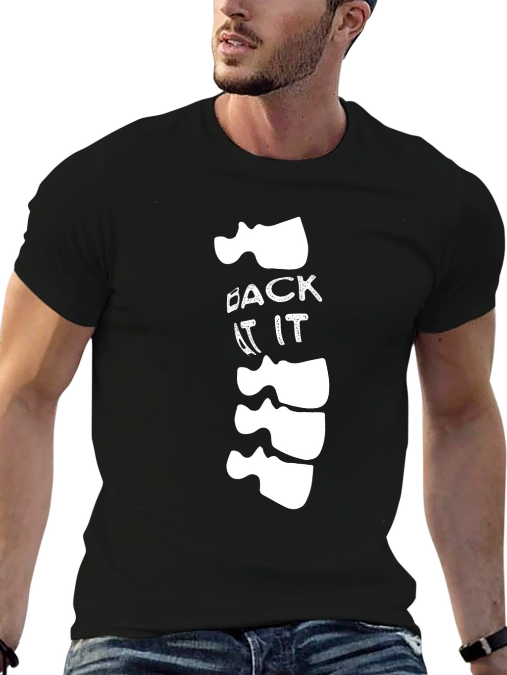 Funny Back At It Spine Graphic T-Shirt