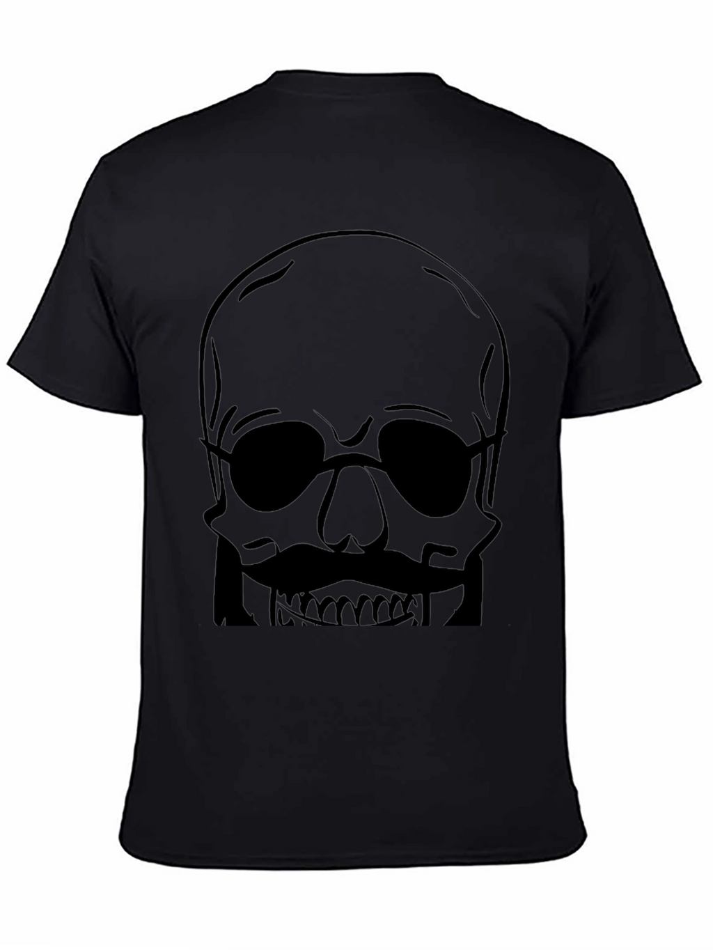 Skull with Mustache Mens Graphic Tee