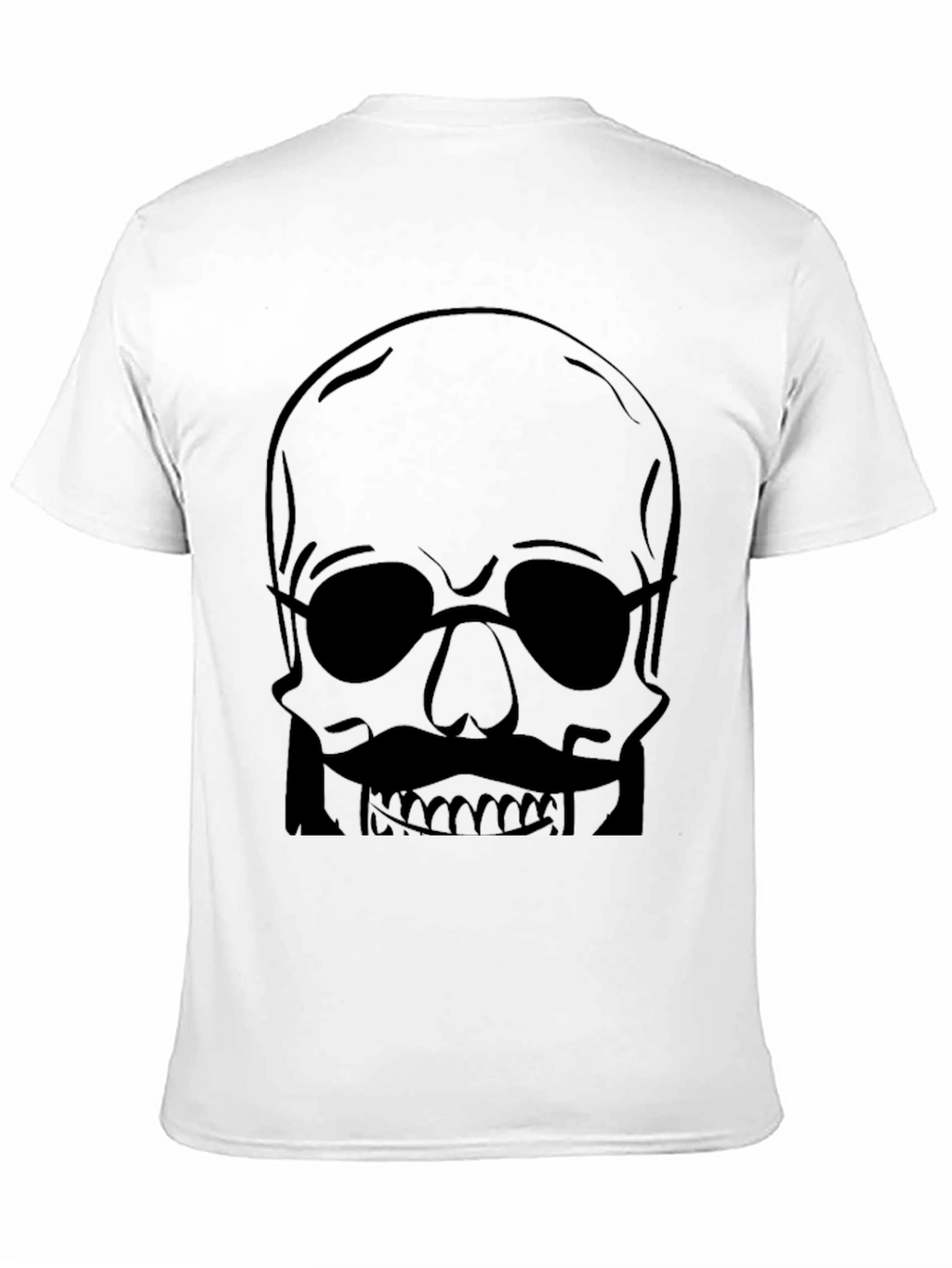 Skull with Mustache Mens Graphic Tee