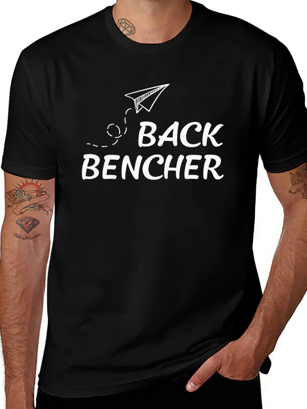Back Bencher Graphic T-Shirt - Black Casual Tee