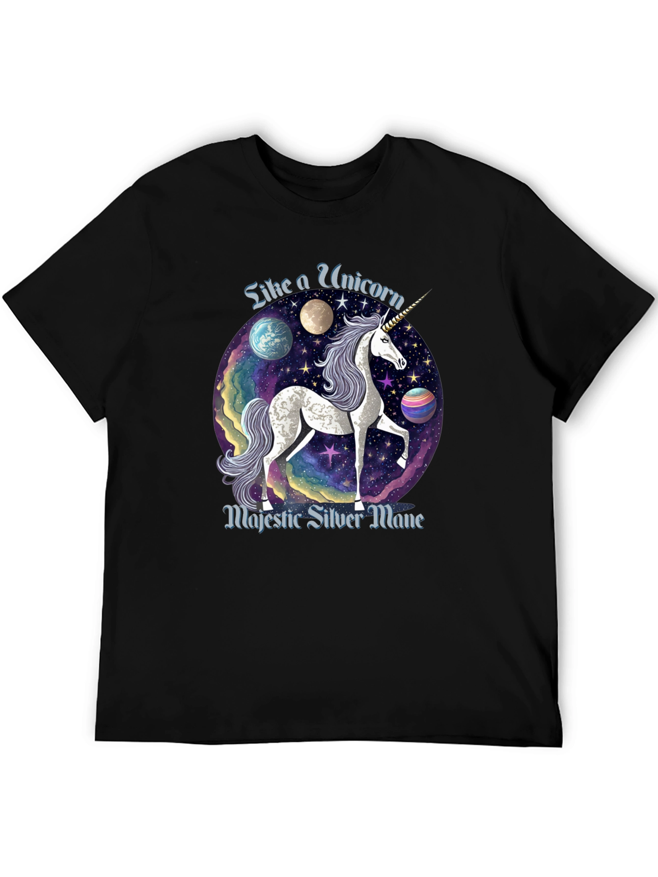 Majestic Silver Mane Unicorn T-Shirt