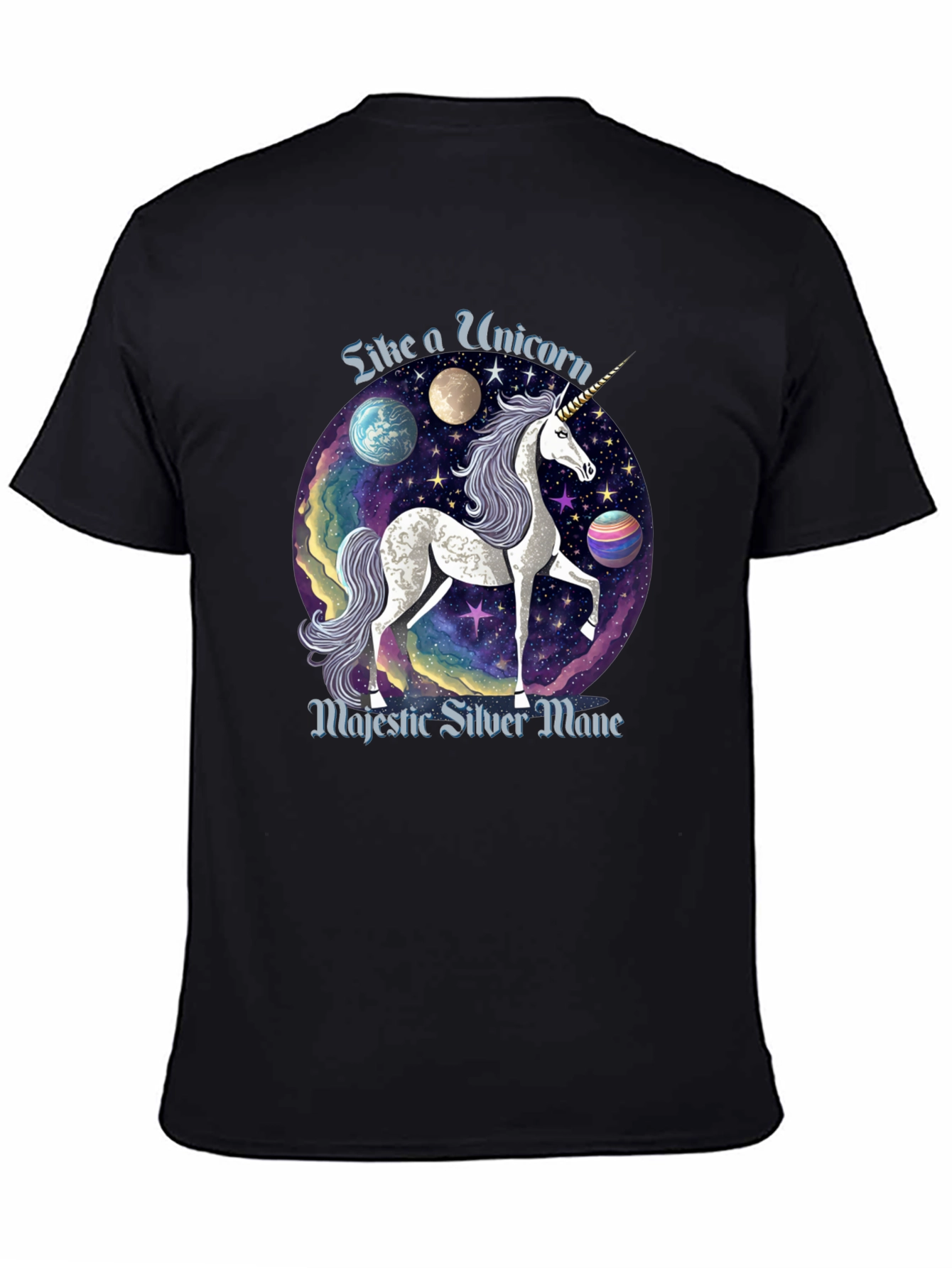 Majestic Silver Mane Unicorn T-Shirt