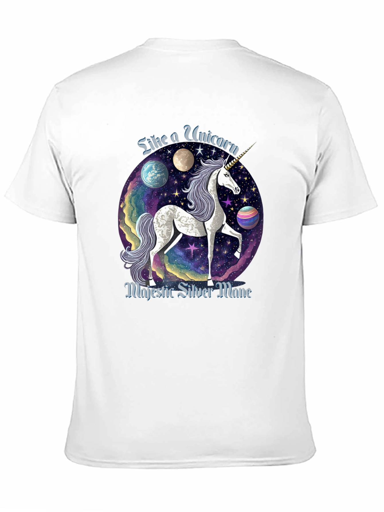 Majestic Silver Mane Unicorn T-Shirt