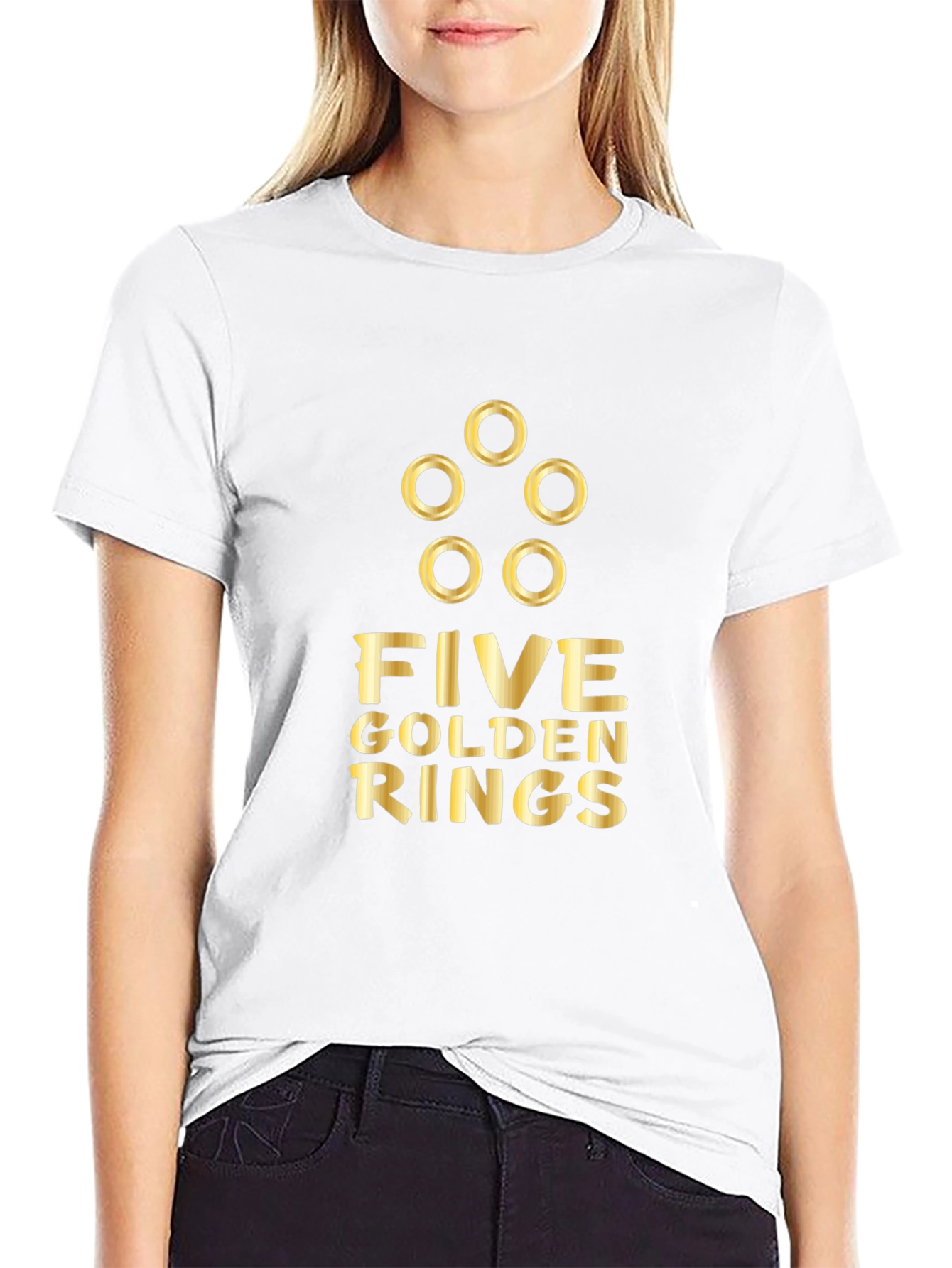 Five Golden Rings Graphic Tee - Holiday Apparel