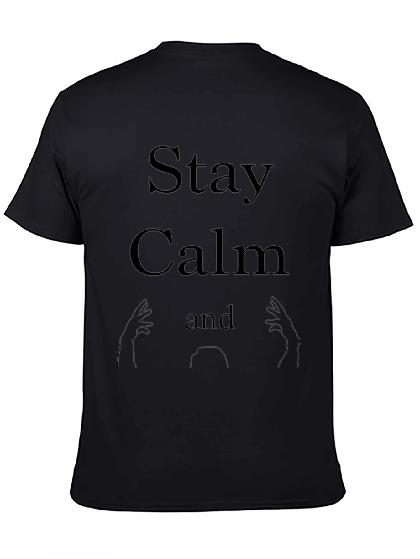 Stay Calm and ASL Mens Black T-Shirt