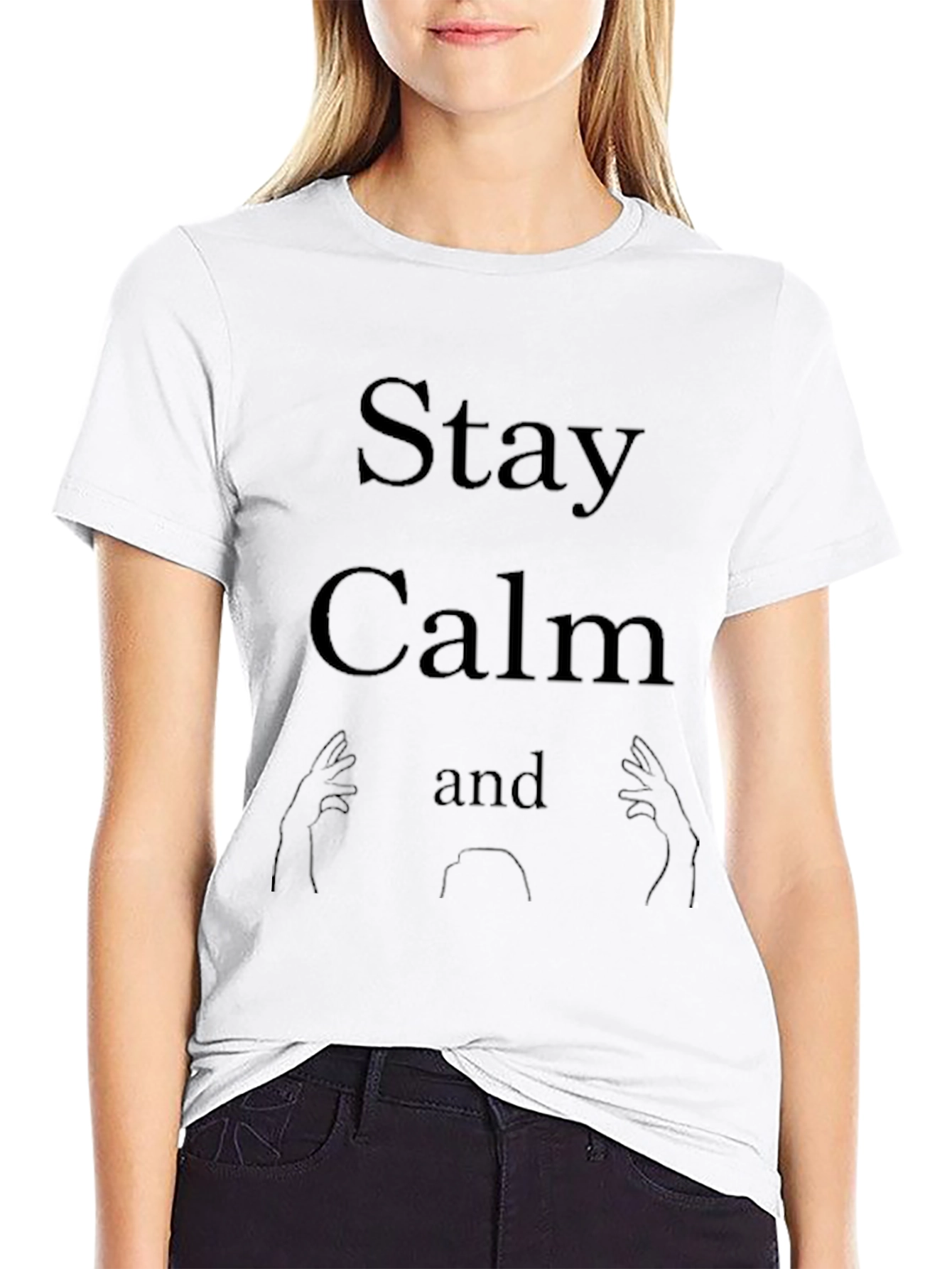 Stay Calm and ASL Mens Black T-Shirt