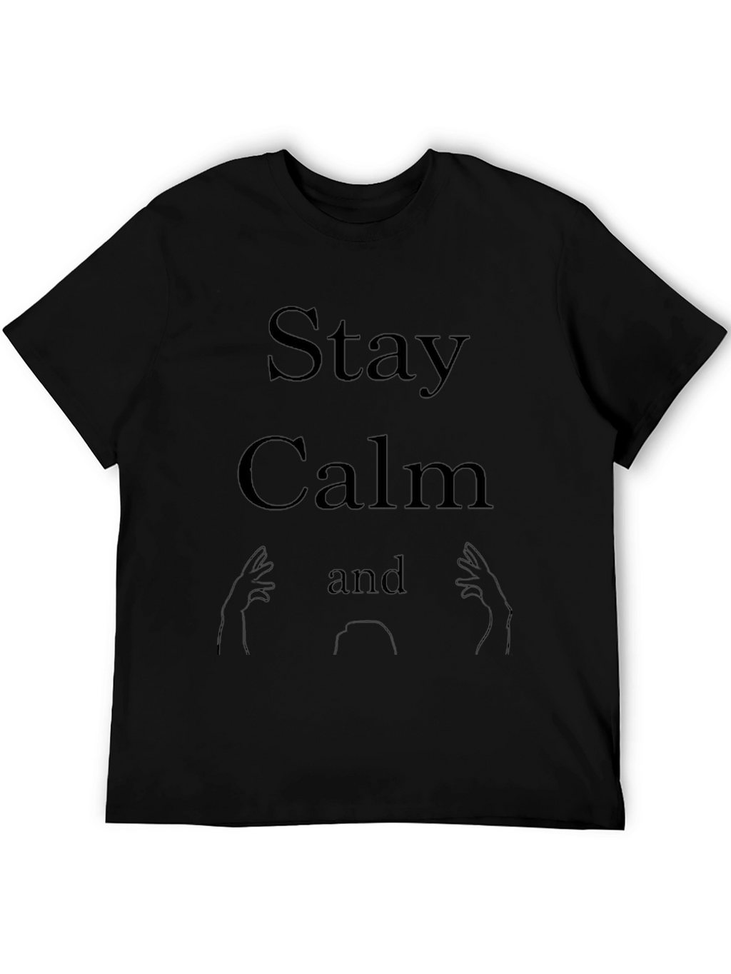 Stay Calm and ASL Mens Black T-Shirt