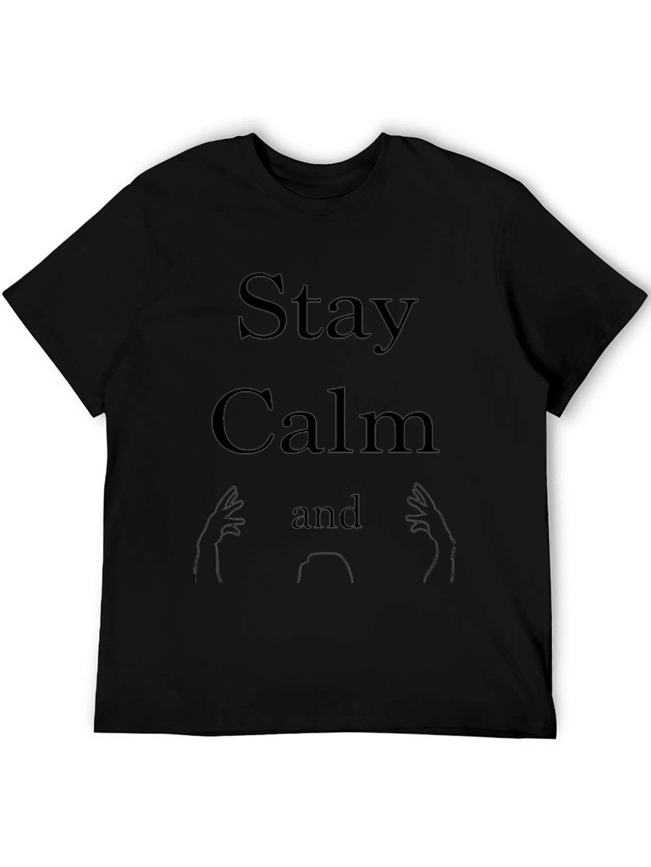 Stay Calm and ASL Mens Black T-Shirt