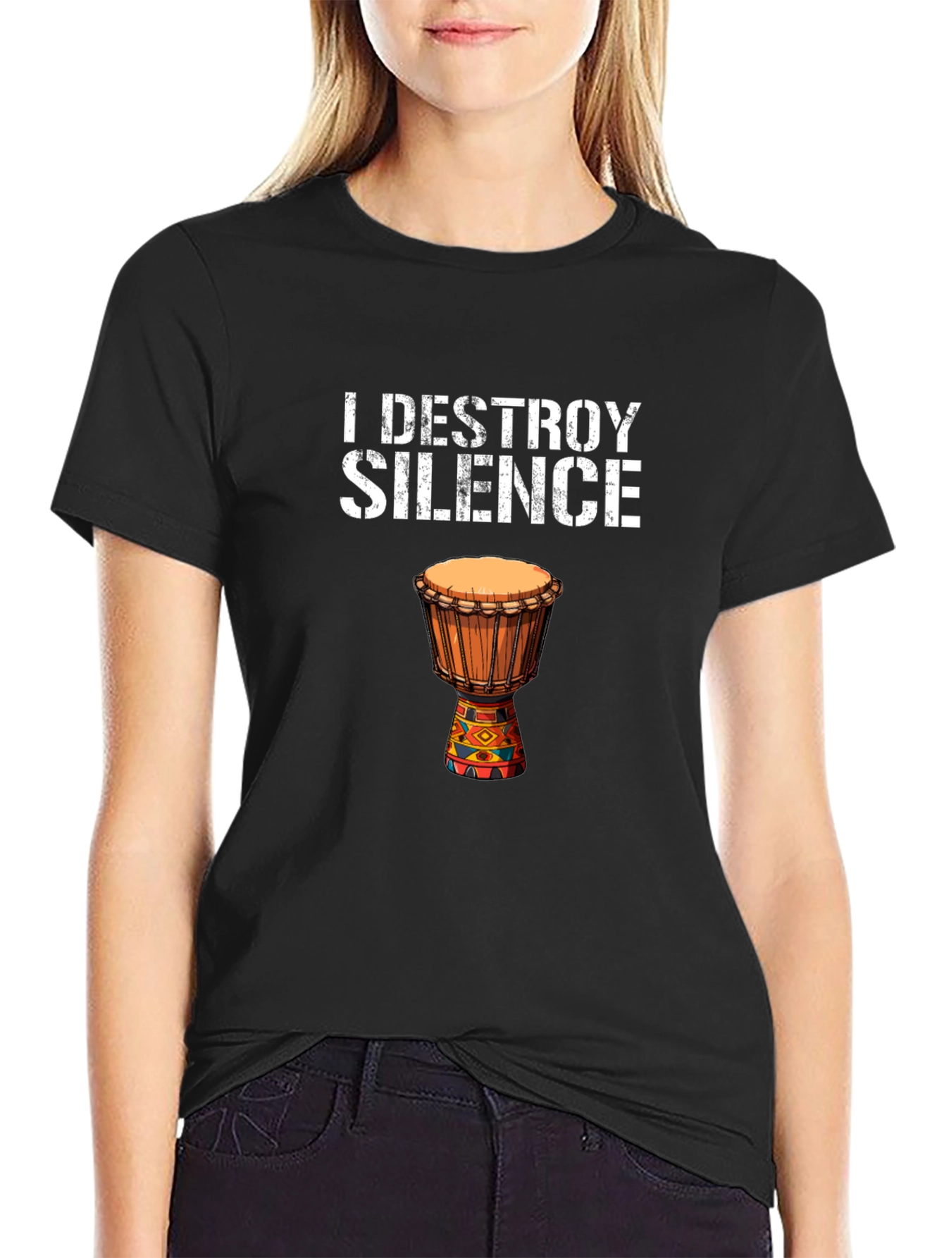 I Destroy Silence Djembe Drum Graphic Tee