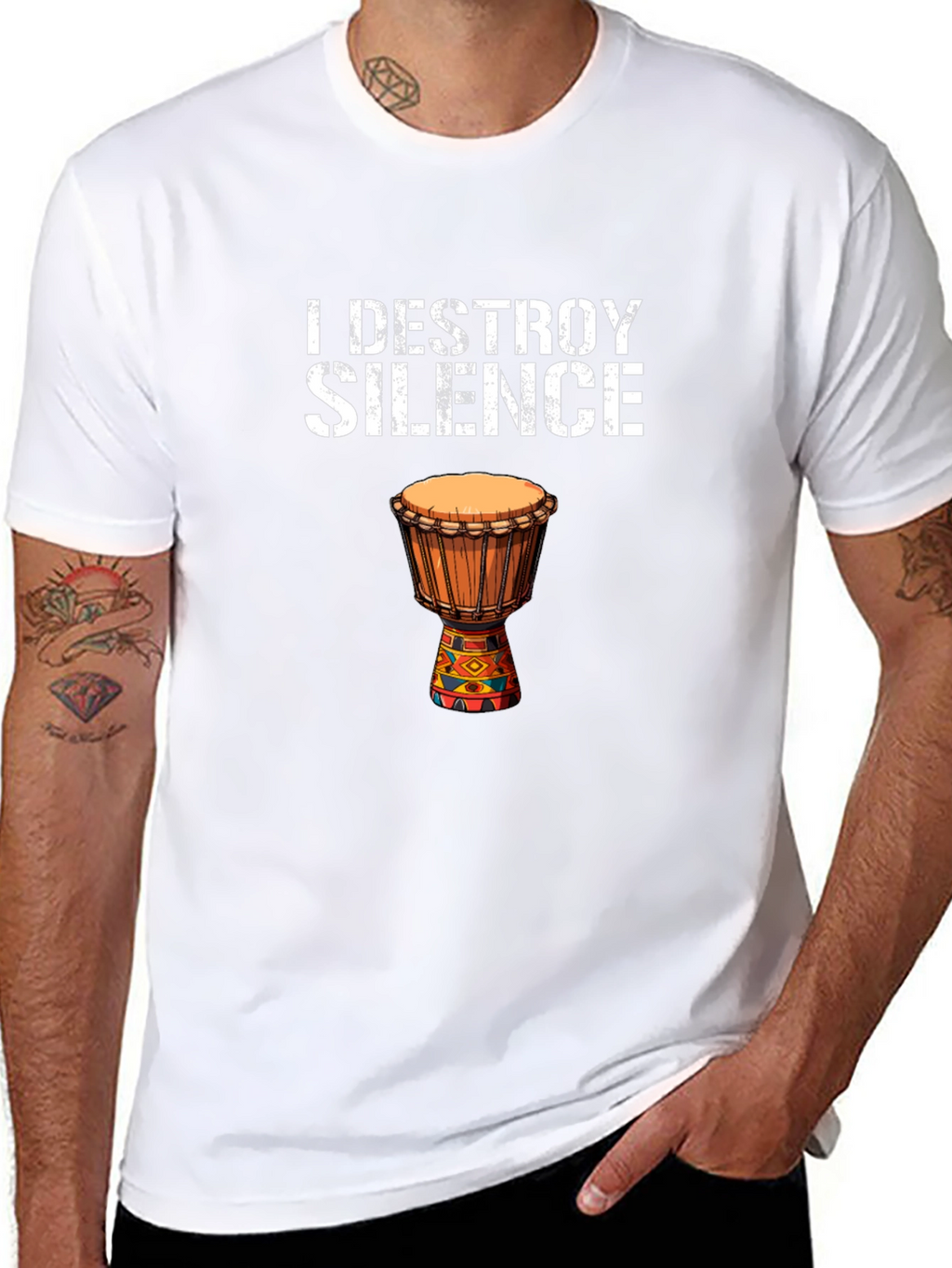 I Destroy Silence Djembe Drum Graphic Tee