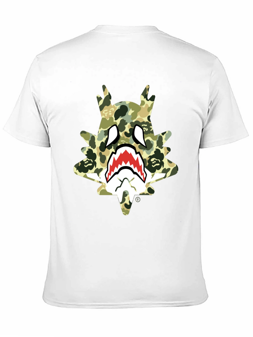 BAPE Inspired Camo Shark Tee - Black