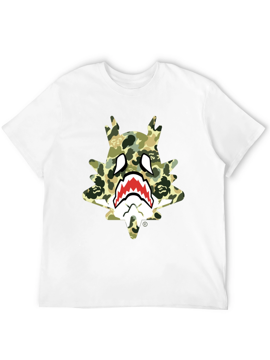 BAPE Inspired Camo Shark Tee - Black