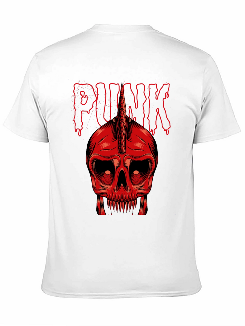 Punk Skull Graphic Tee - Red on Black