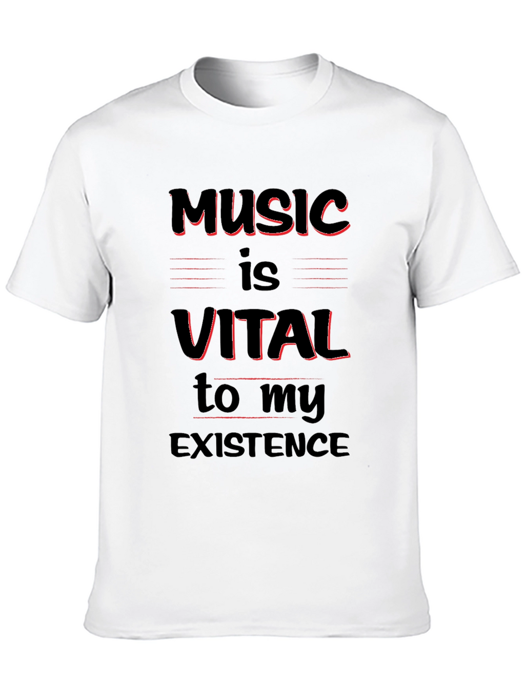 Music Is Vital T-Shirt - Black Crew Neck