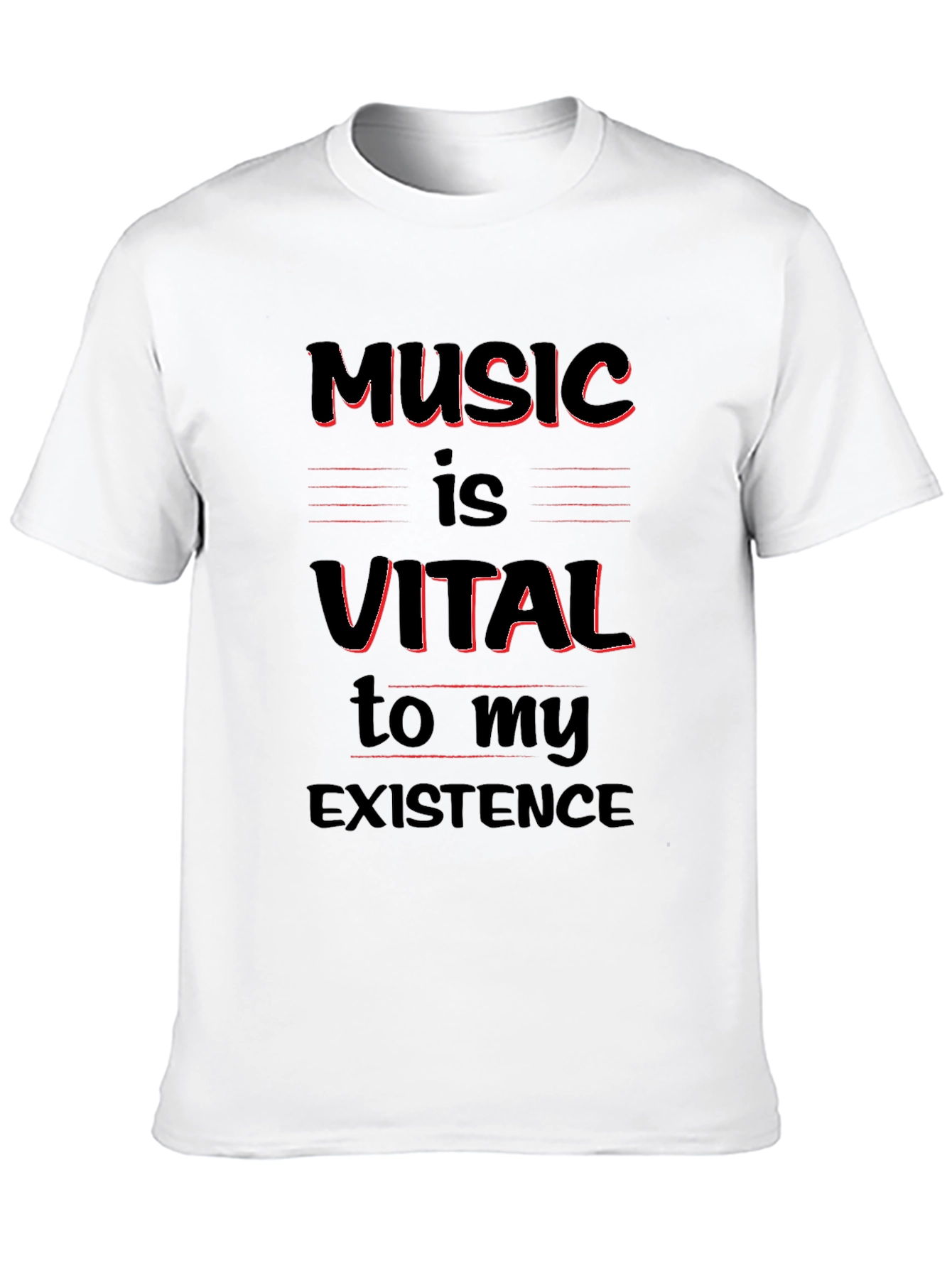 Music Is Vital T-Shirt - Black Crew Neck