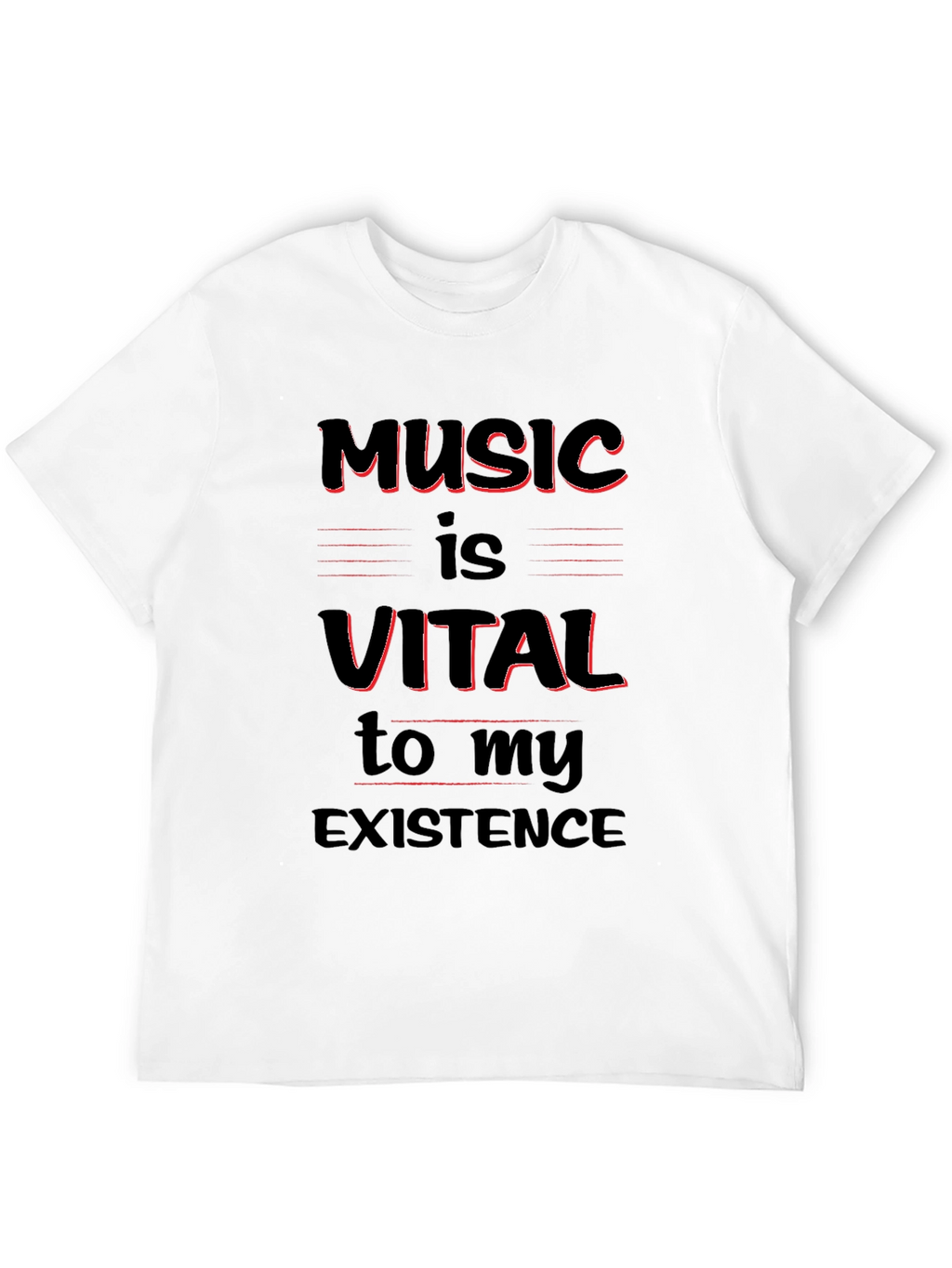 Music Is Vital T-Shirt - Black Crew Neck