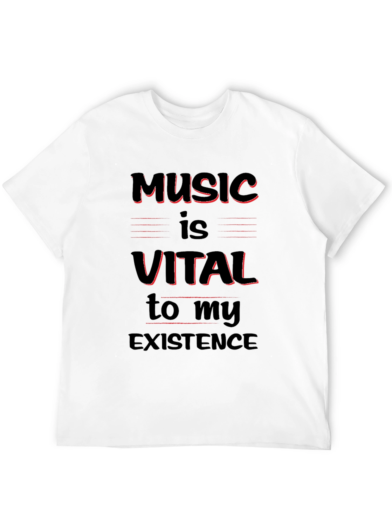Music Is Vital T-Shirt - Black Crew Neck