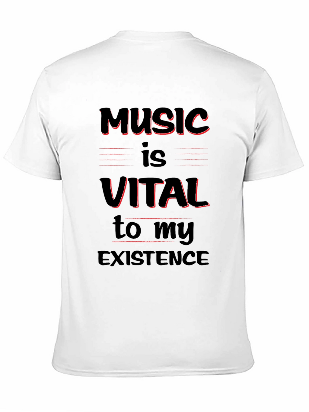 Music Is Vital T-Shirt - Black Crew Neck