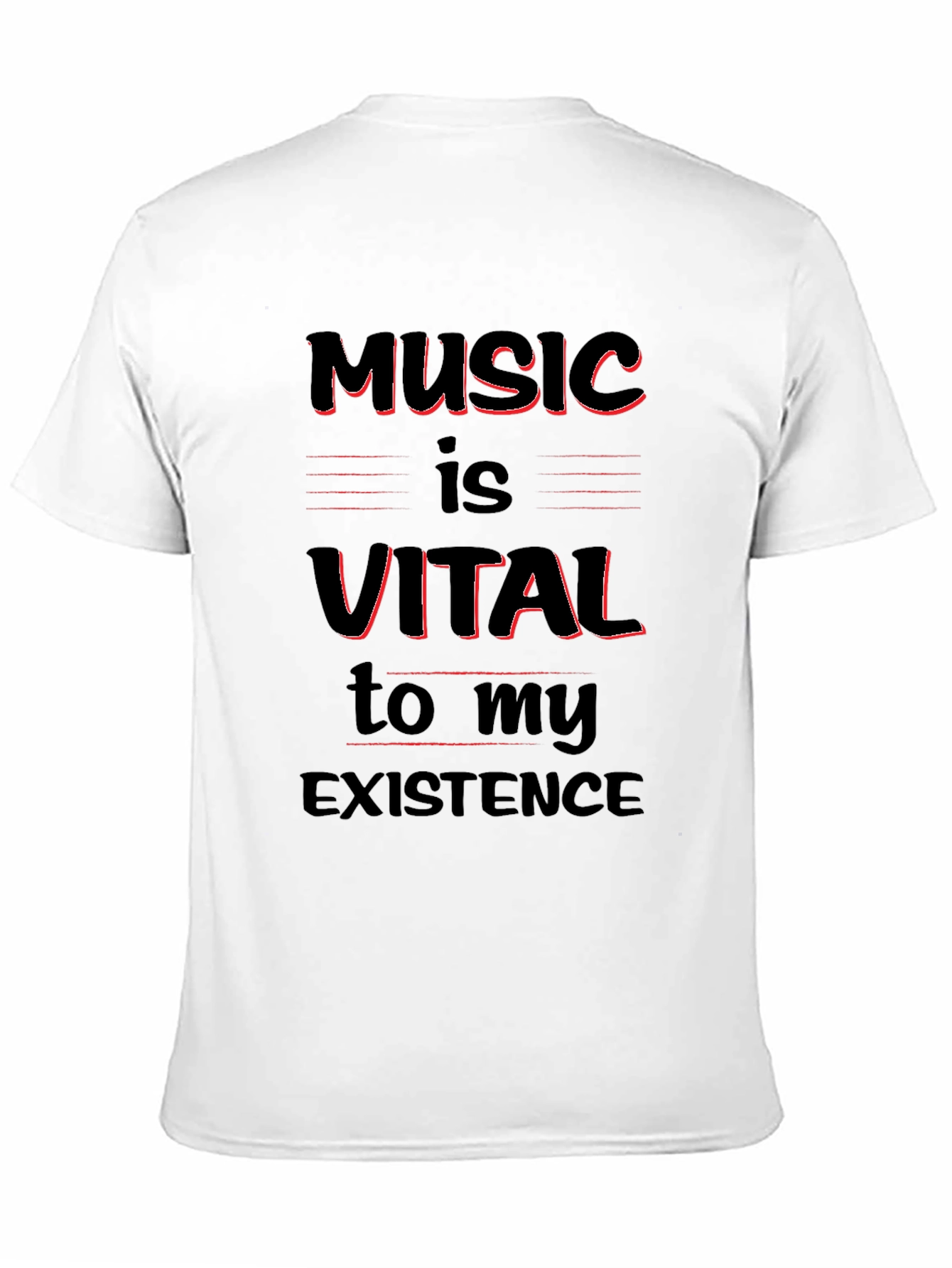 Music Is Vital T-Shirt - Black Crew Neck