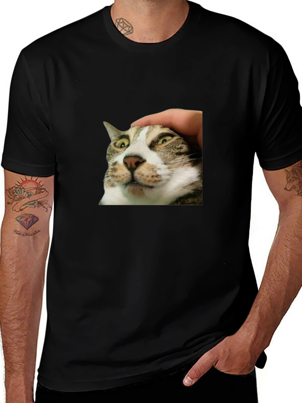 Funny Cat Petting T-Shirt - Unique Graphic Tee