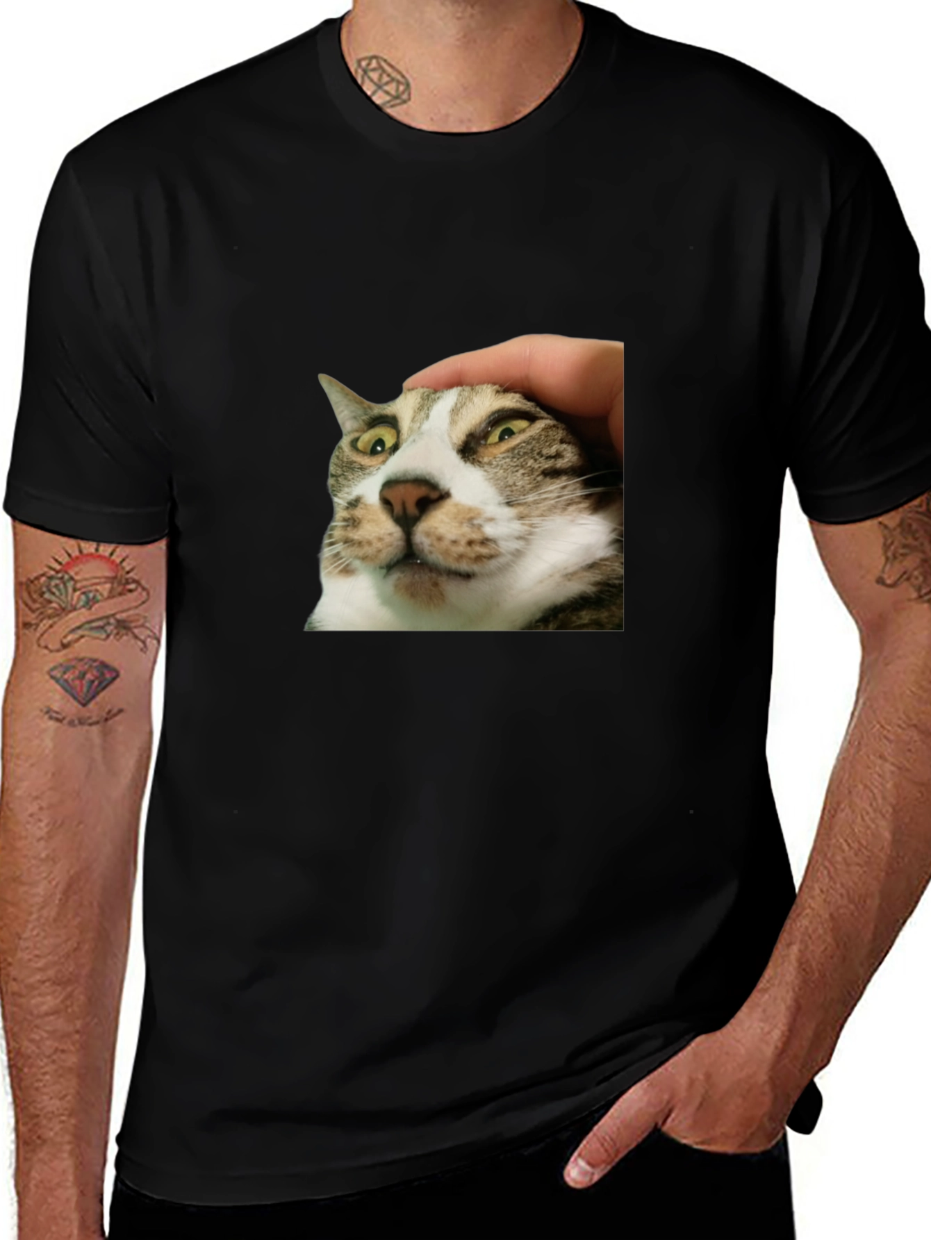 Funny Cat Petting T-Shirt - Unique Graphic Tee