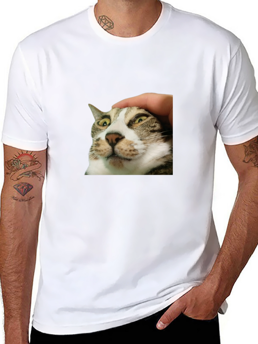 Funny Cat Petting T-Shirt - Unique Graphic Tee