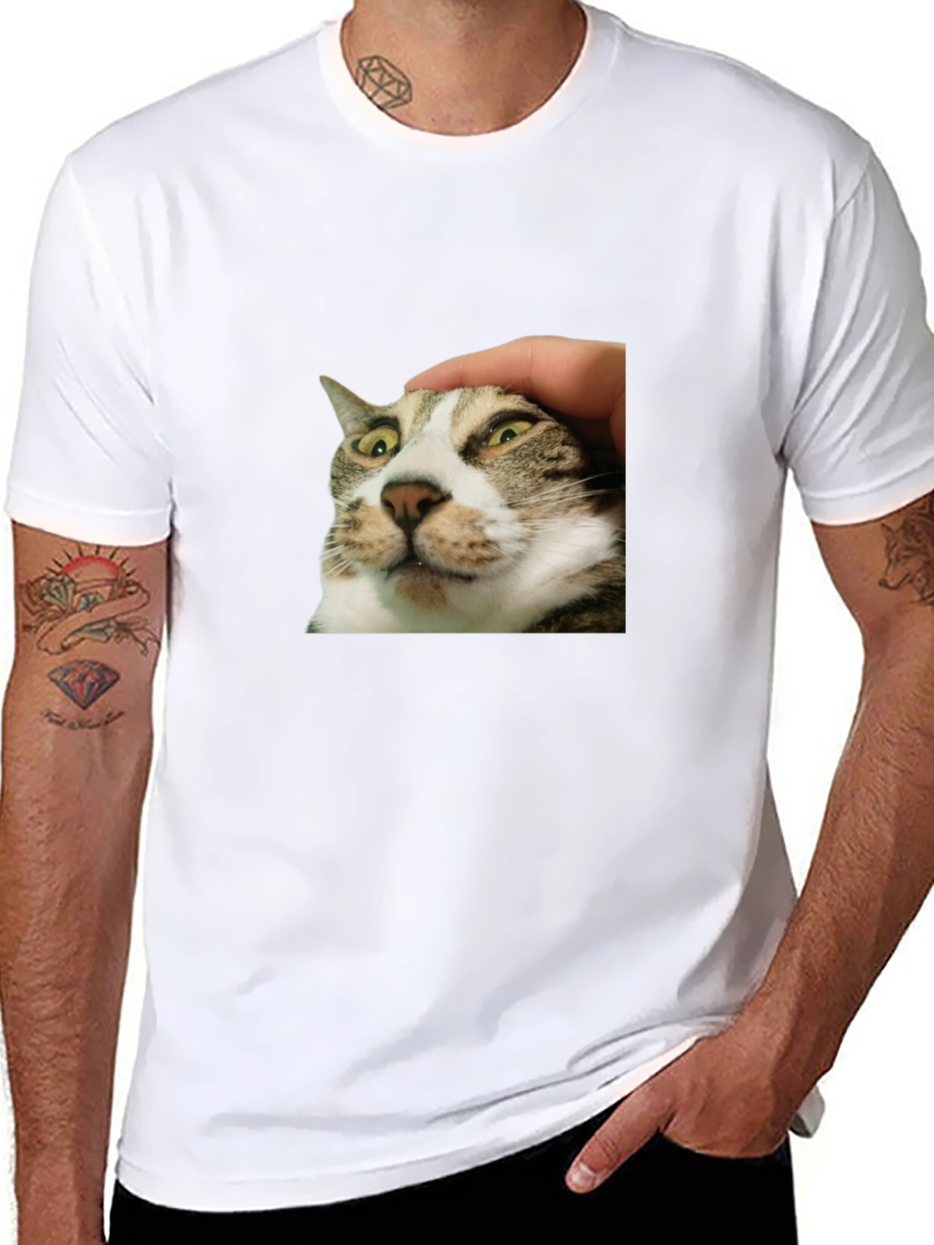 Funny Cat Petting T-Shirt - Unique Graphic Tee