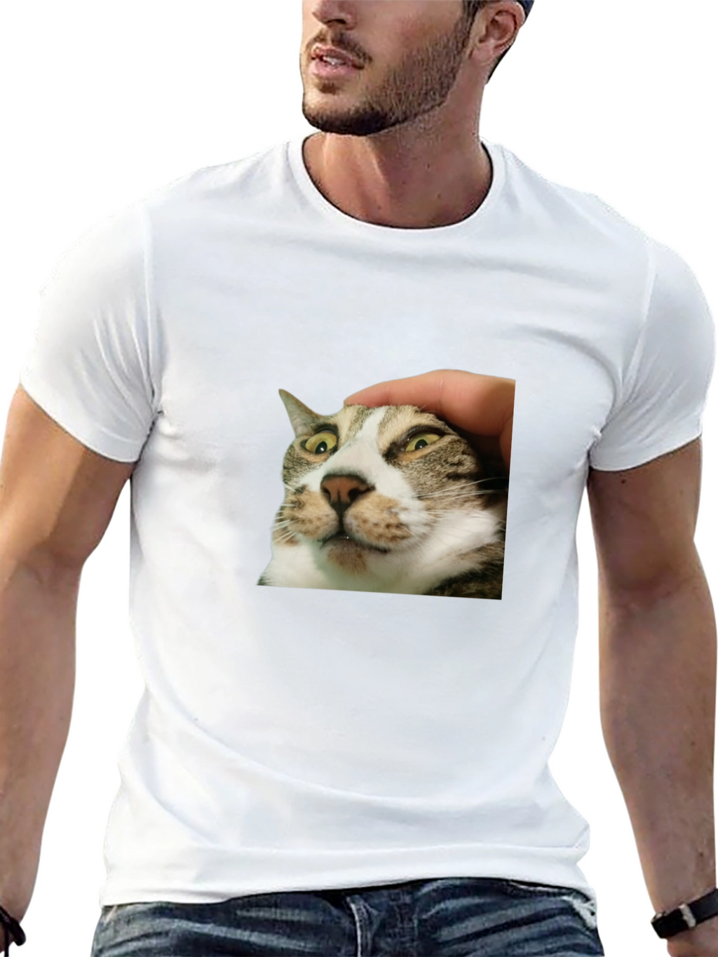 Funny Cat Petting T-Shirt - Unique Graphic Tee