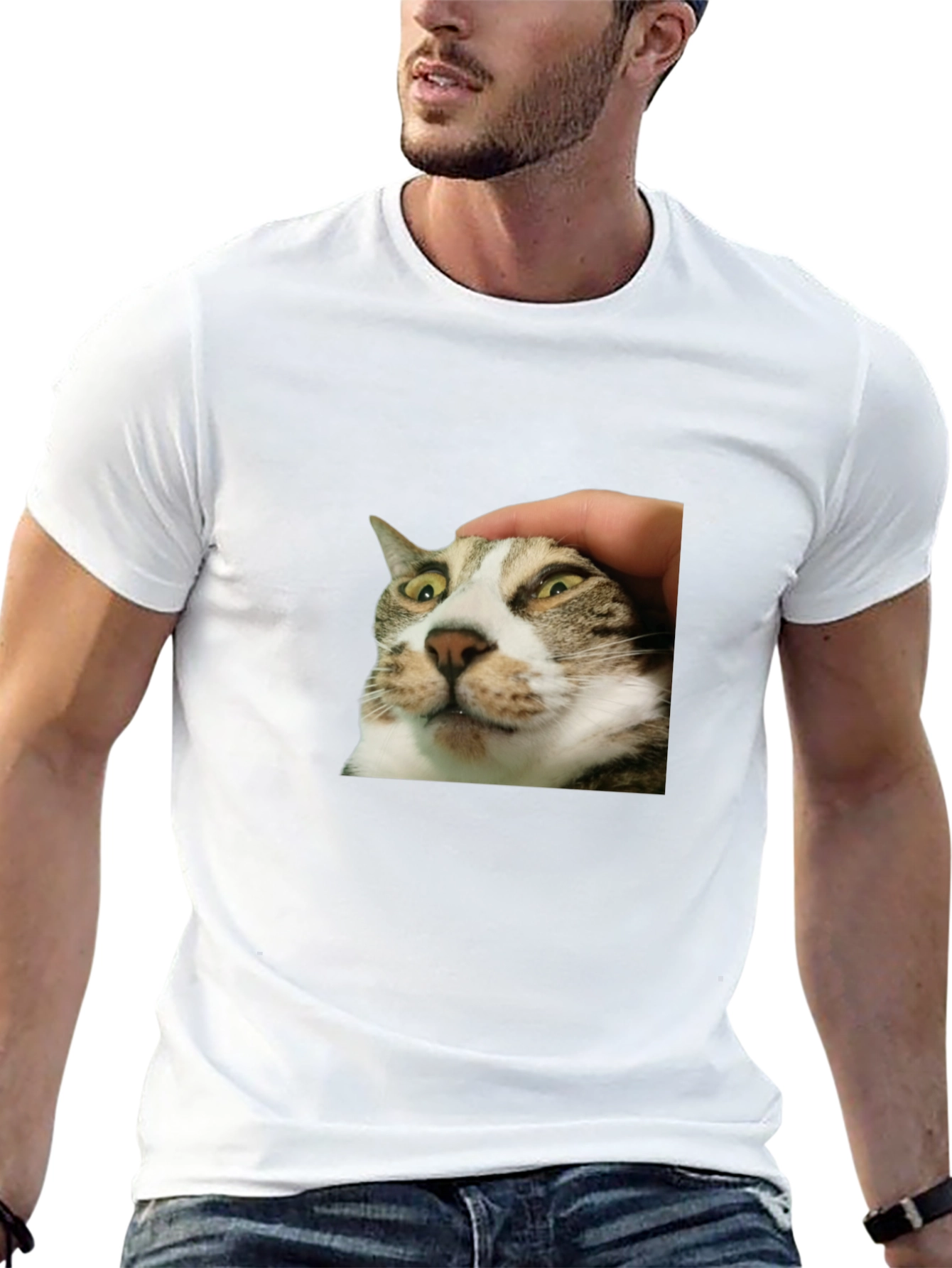 Funny Cat Petting T-Shirt - Unique Graphic Tee