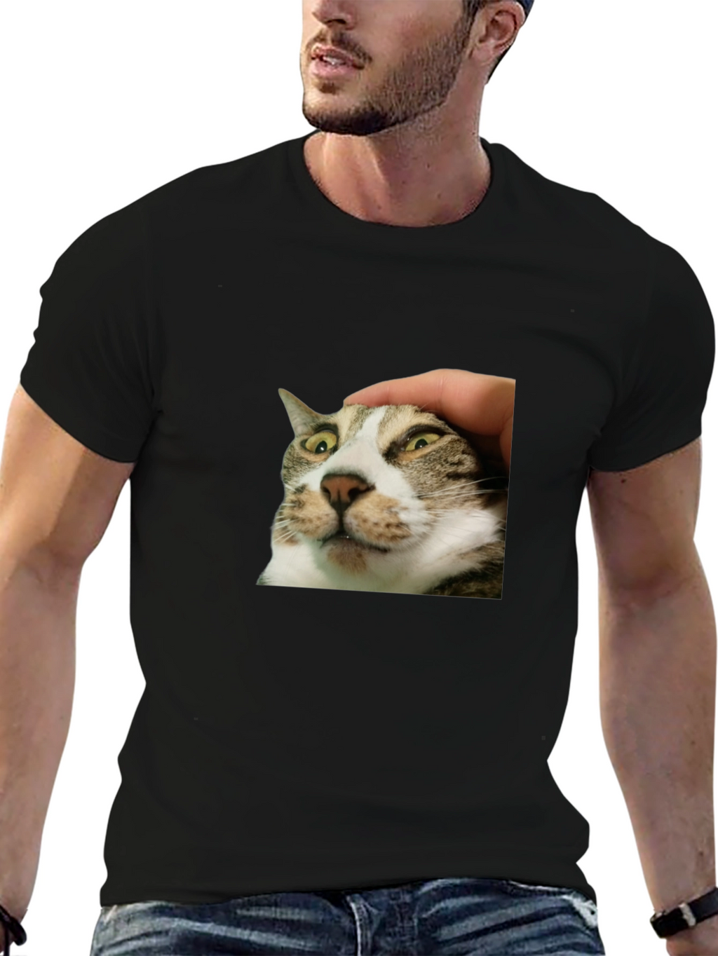 Funny Cat Petting T-Shirt - Unique Graphic Tee