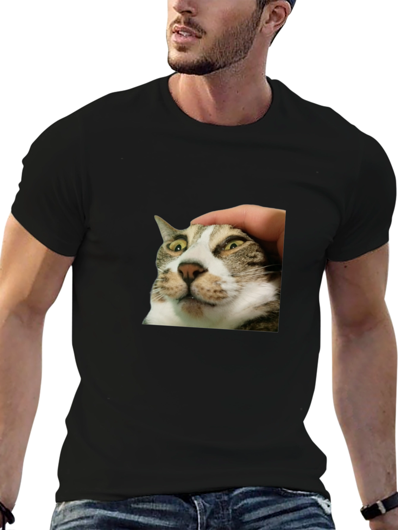 Funny Cat Petting T-Shirt - Unique Graphic Tee