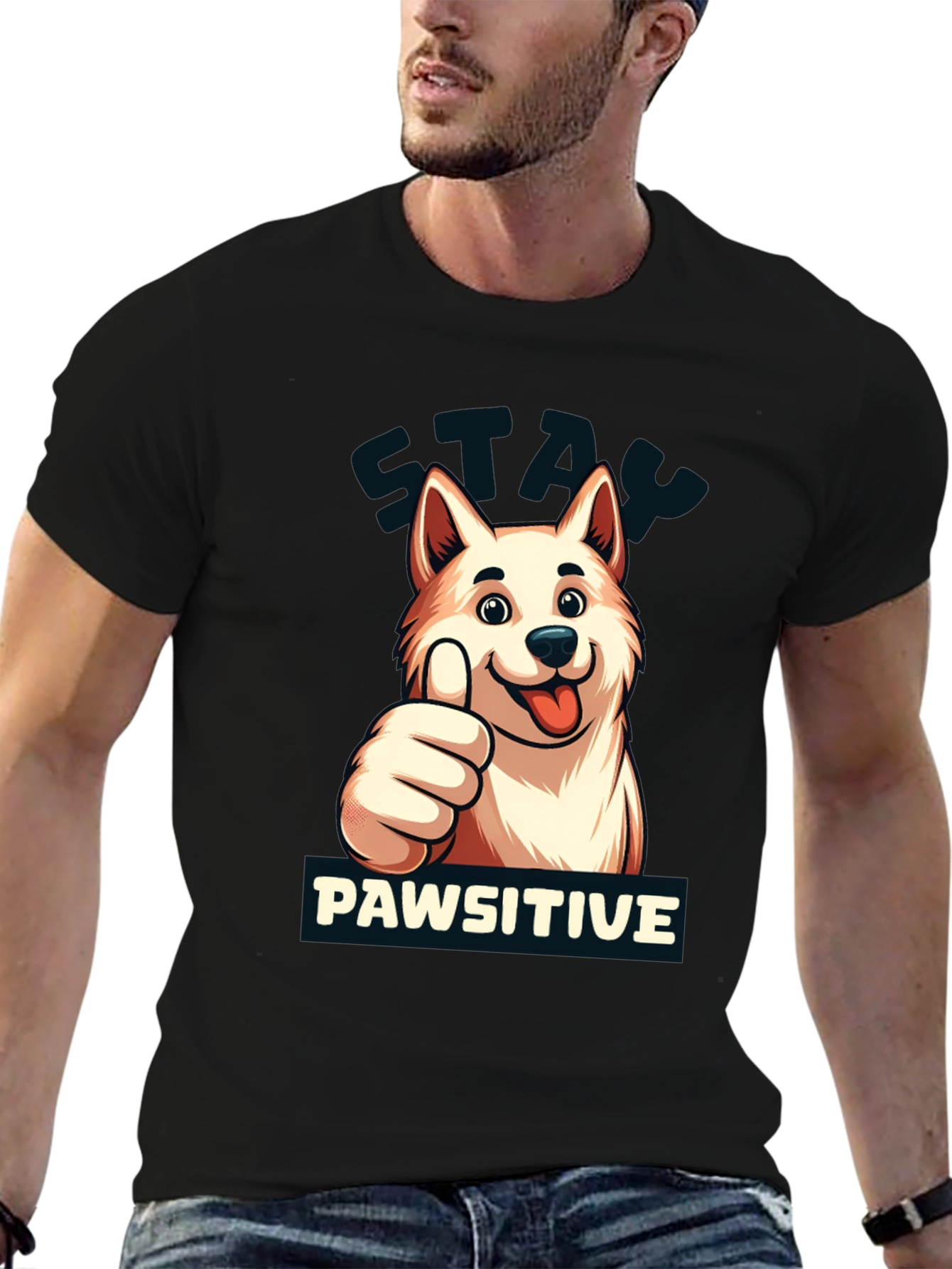 Stay Pawsitive T-Shirt - Dog Lover Apparel