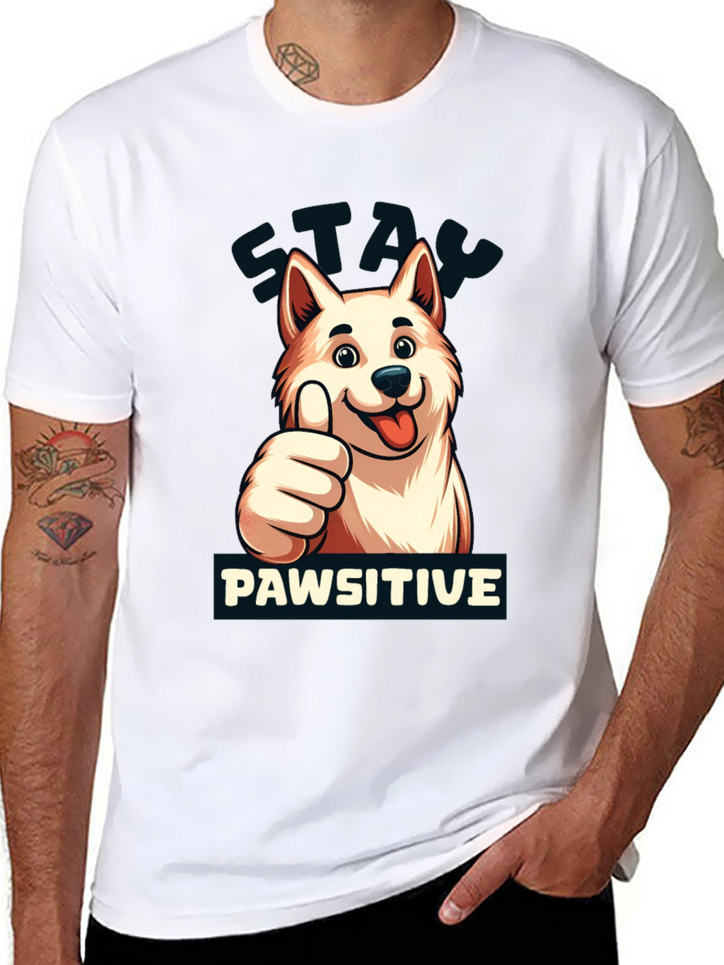 Stay Pawsitive T-Shirt - Dog Lover Apparel