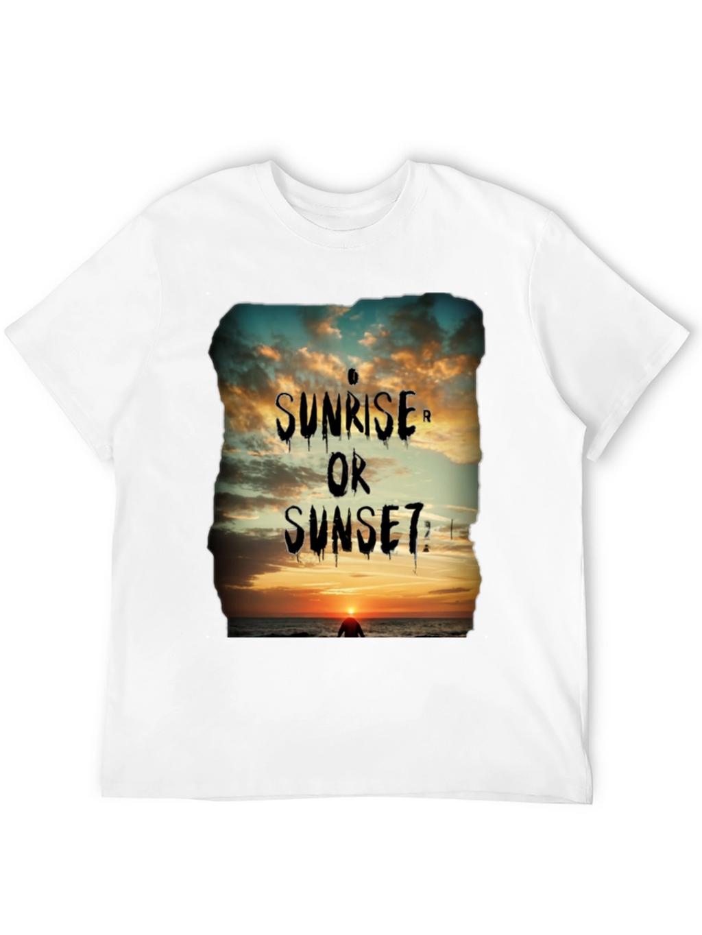 Sunrise or Sunset Graphic Tee - Black Cotton