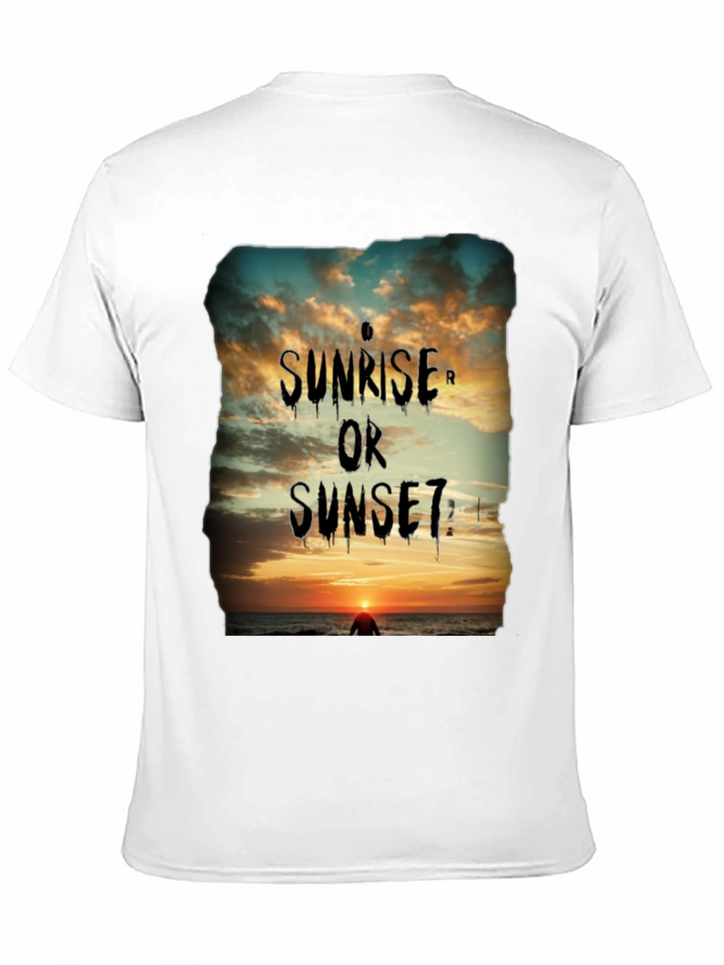 Sunrise or Sunset Graphic Tee - Black Cotton