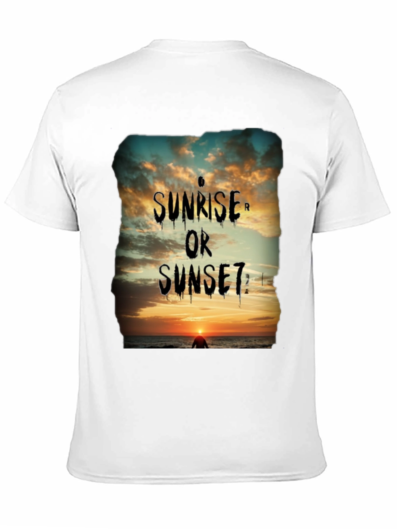 Sunrise or Sunset Graphic Tee - Black Cotton