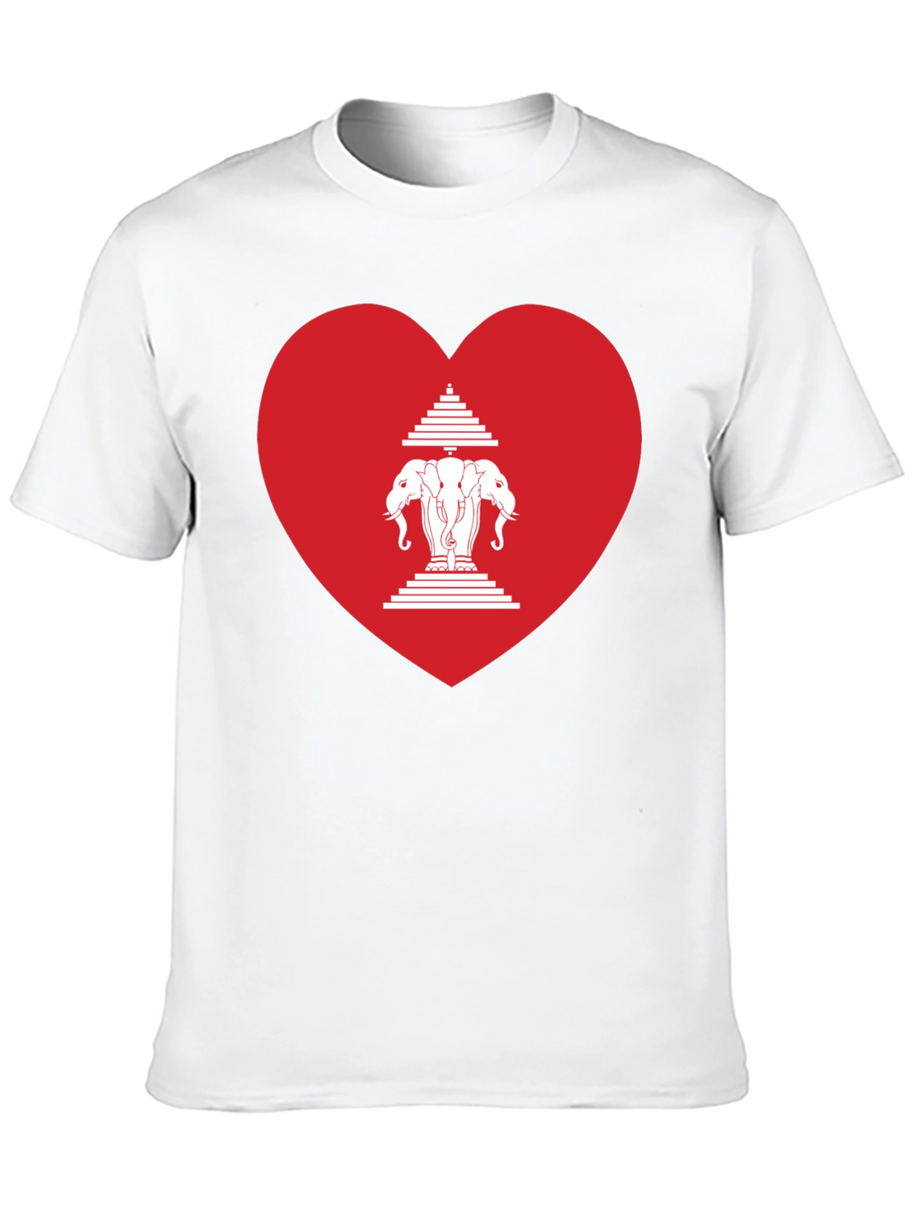 Laos Heart Flag Graphic T-Shirt - Black