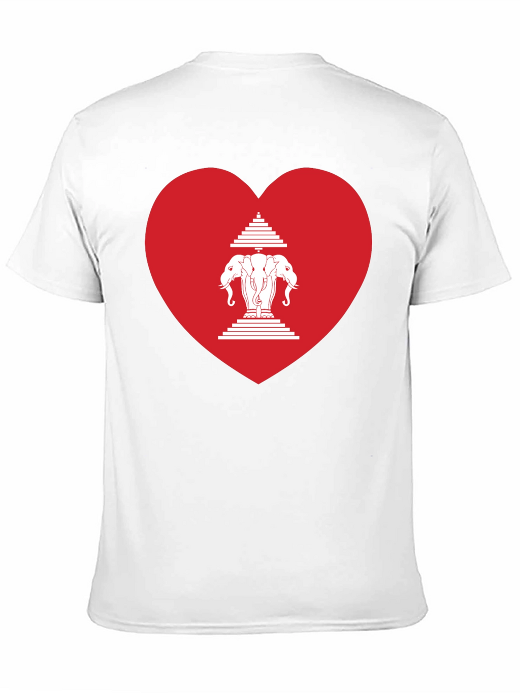Laos Heart Flag Graphic T-Shirt - Black