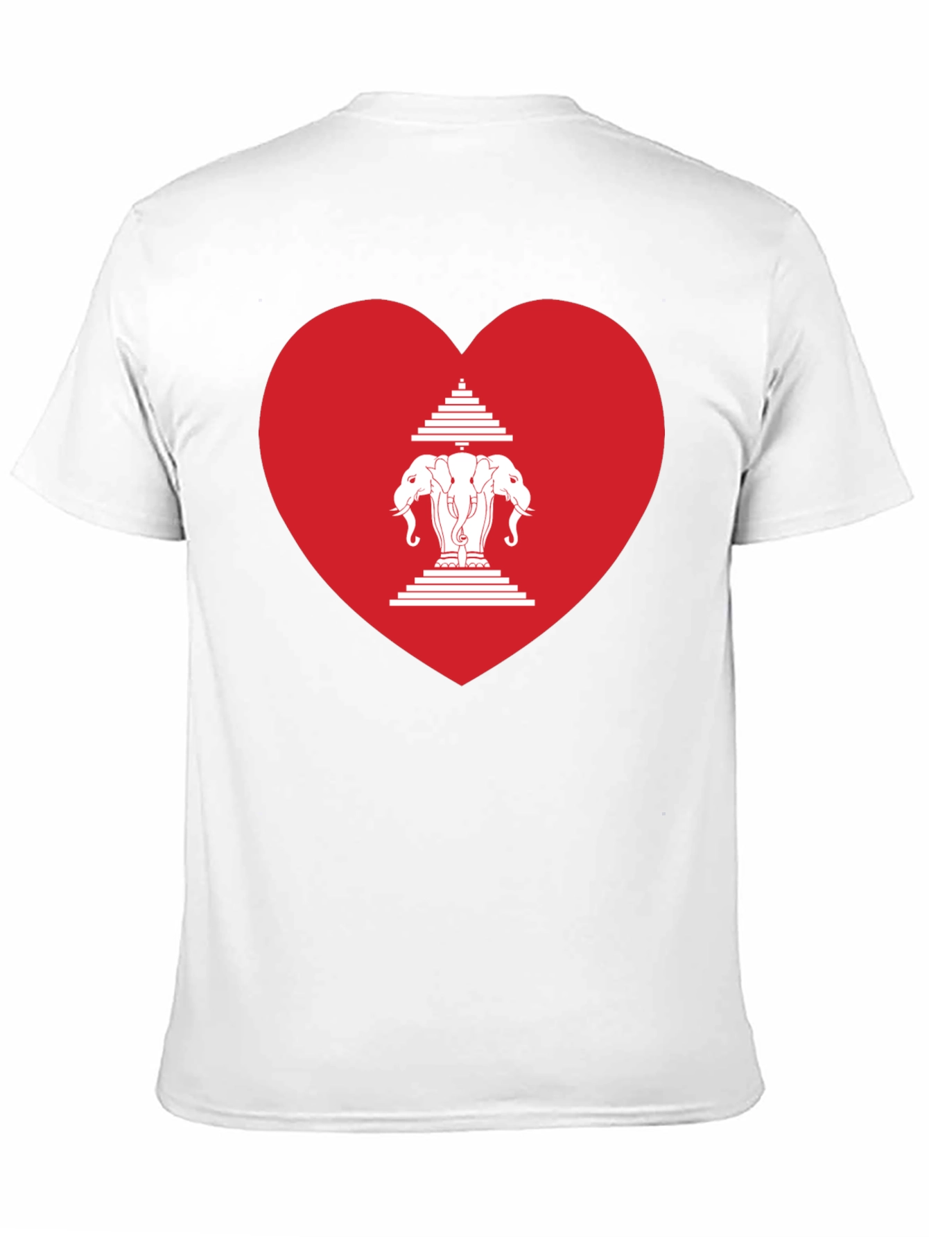 Laos Heart Flag Graphic T-Shirt - Black