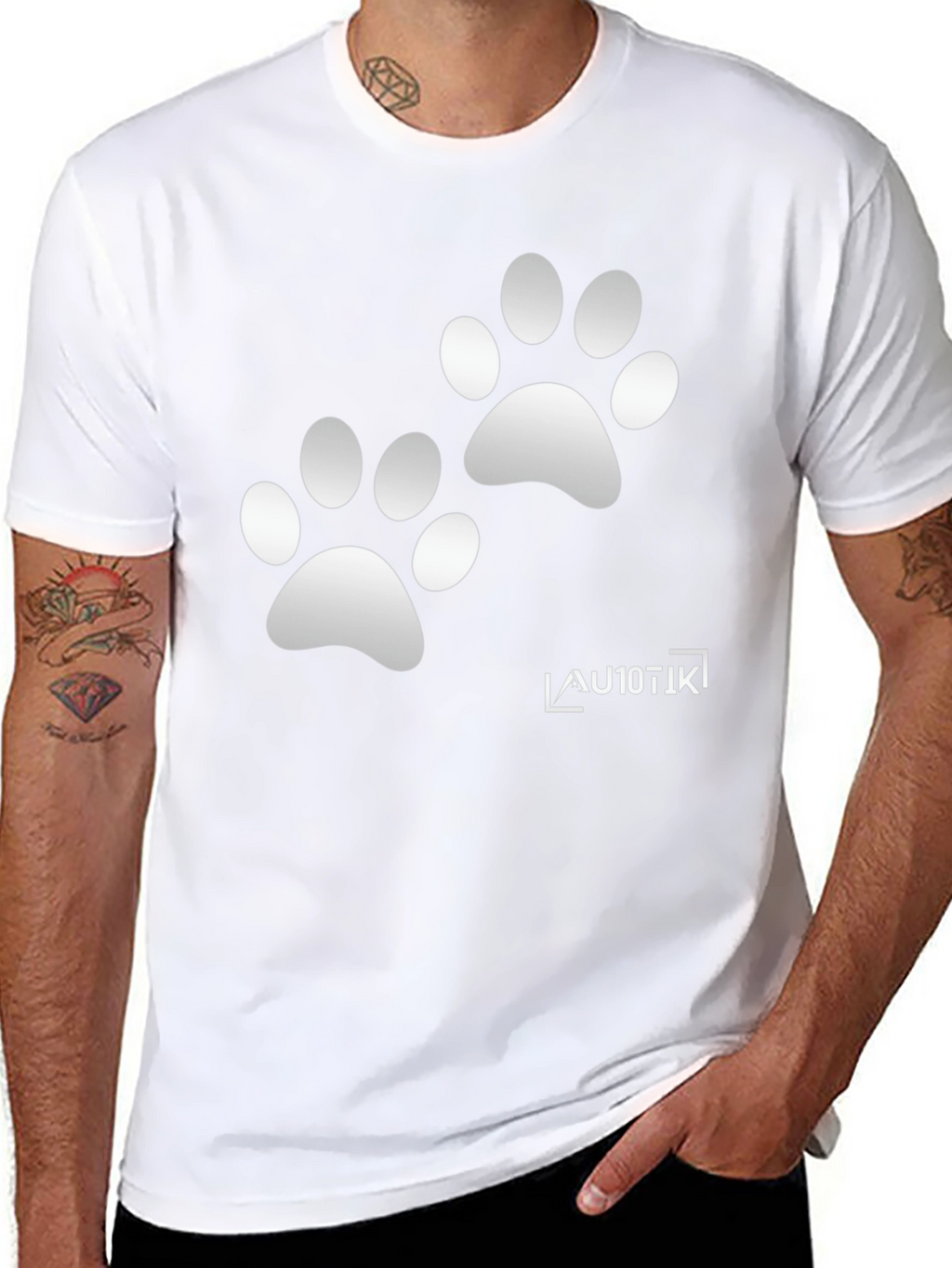 Cool Black Tee with Paw Prints