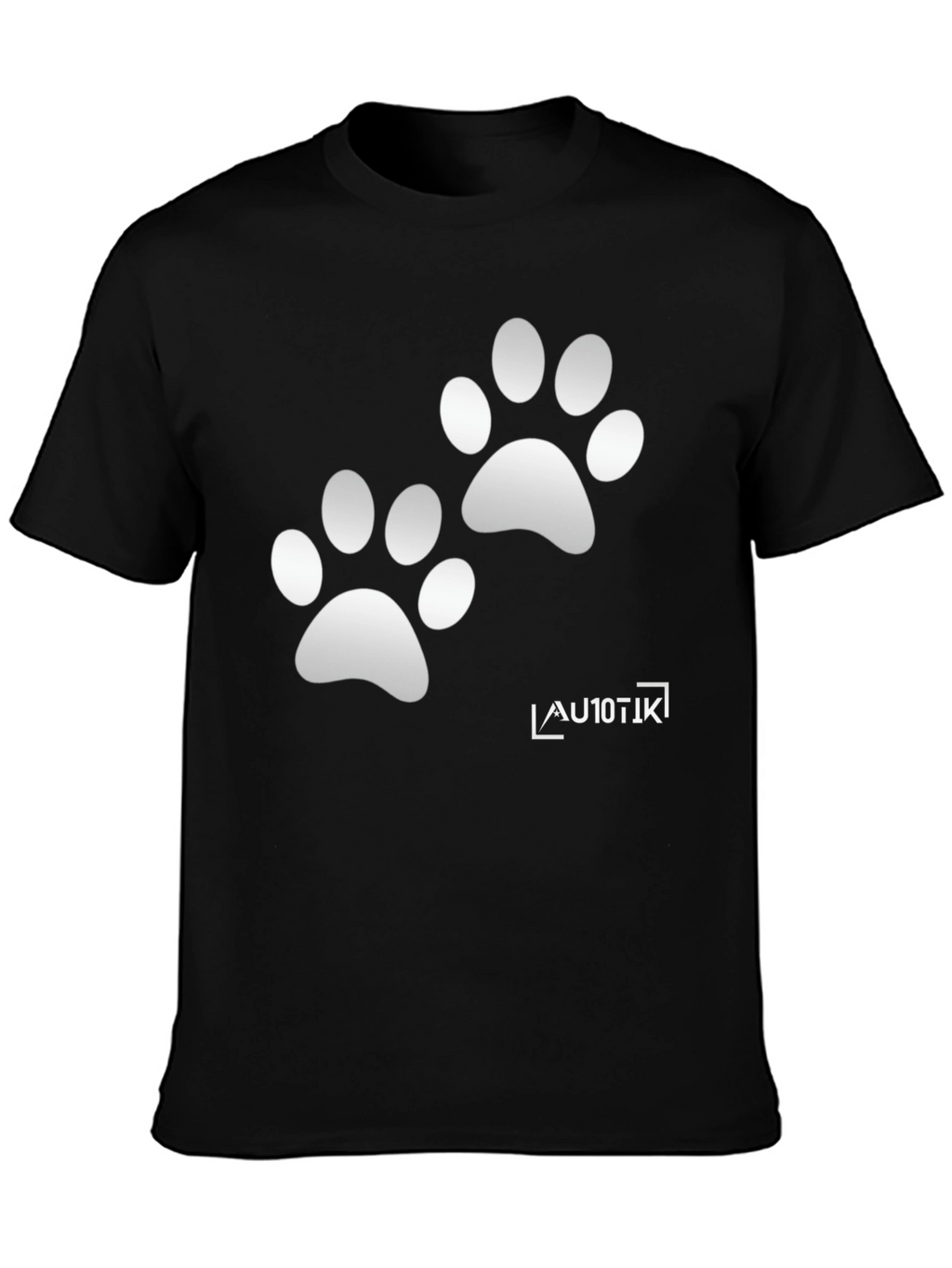 Cool Black Tee with Paw Prints