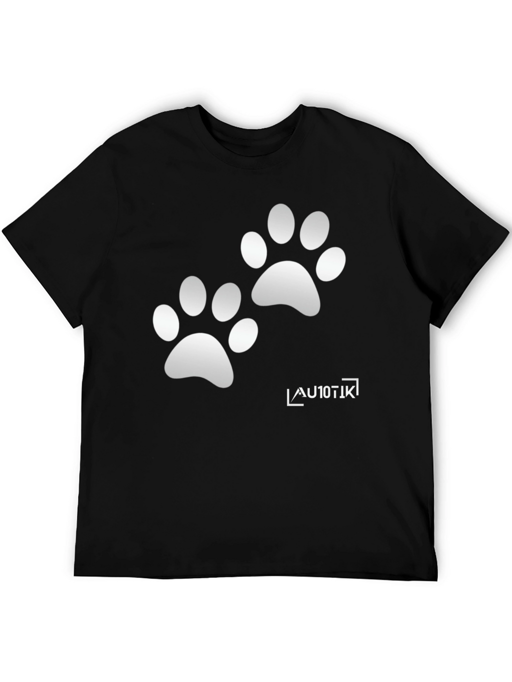 Cool Black Tee with Paw Prints