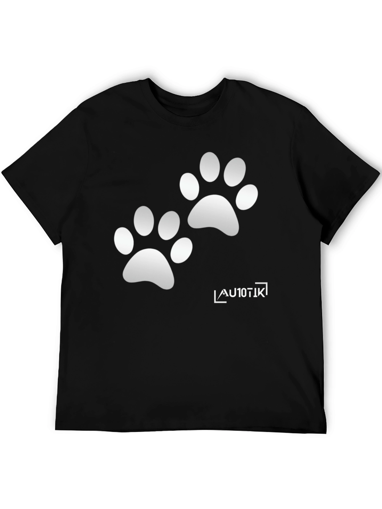 Cool Black Tee with Paw Prints