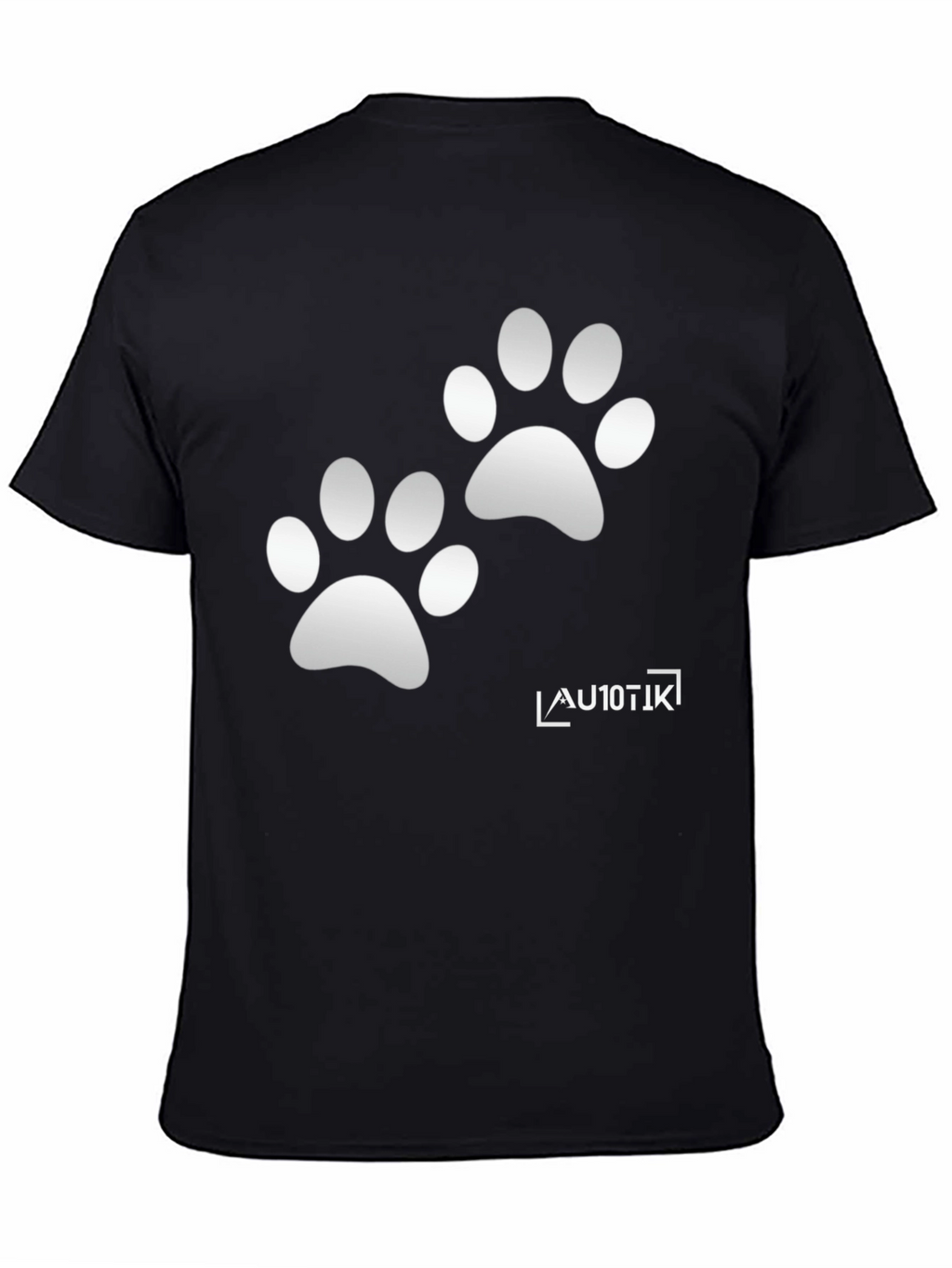 Cool Black Tee with Paw Prints