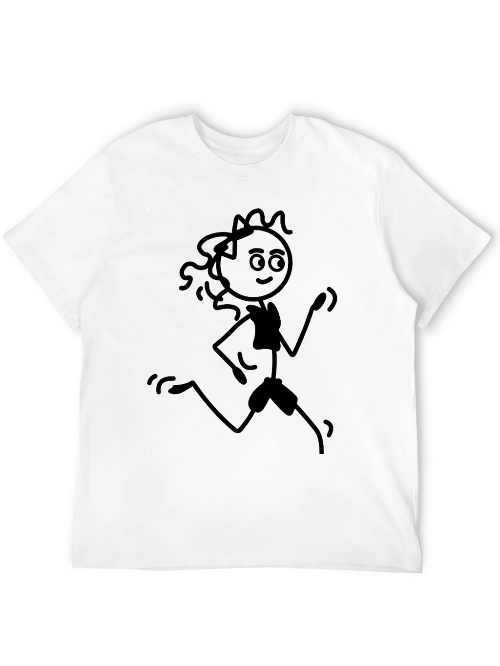 Stick Figure Runner Black Tee