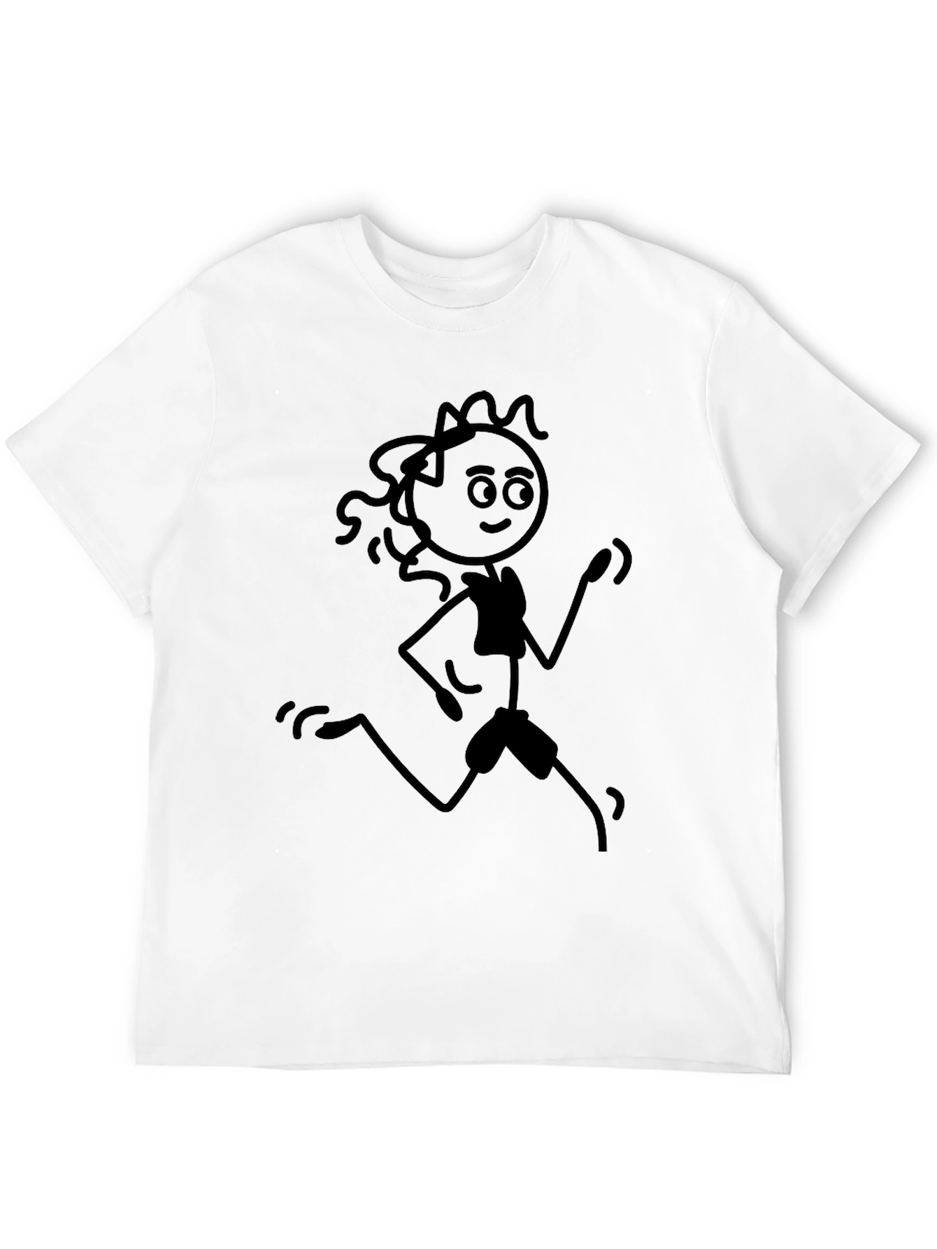Stick Figure Runner Black Tee