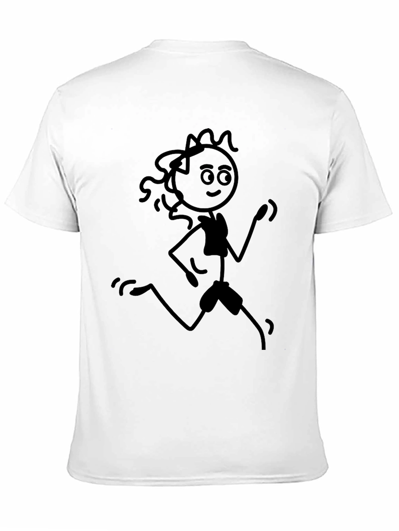 Stick Figure Runner Black Tee